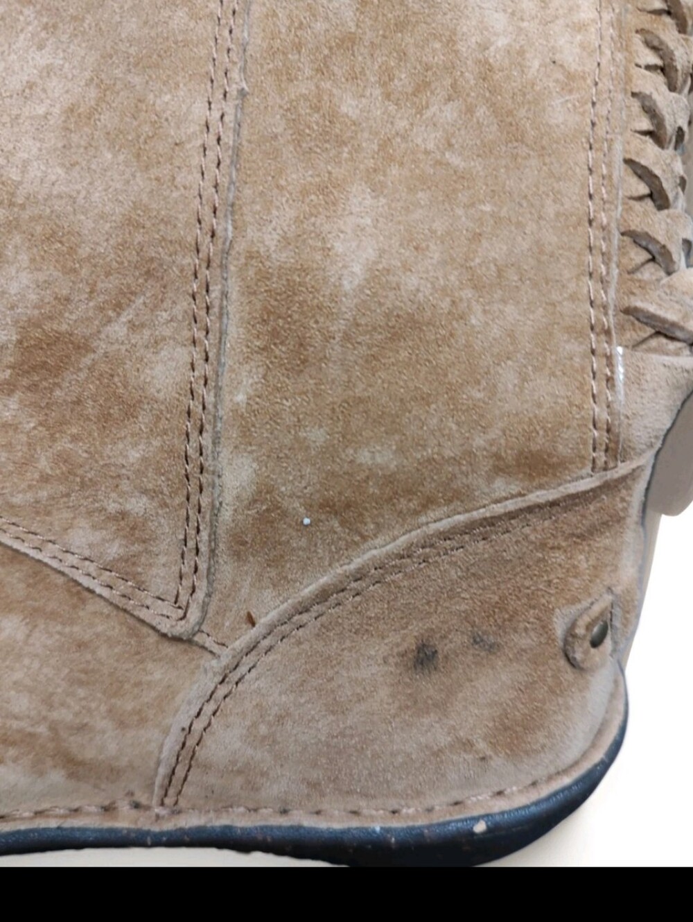 UGG Karyn Cuff Sheepskin Boots Womens Size 6.5 Tan Brown Pull Ons W/Zippers - Picture 5 of 10